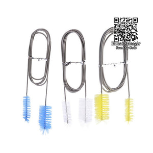 Aquarium Cleaning Brush for Water pipe Tube Hose, Stainless Steel spring flexible Cleaner Tool Water Tube Pipe Brush 155cm long