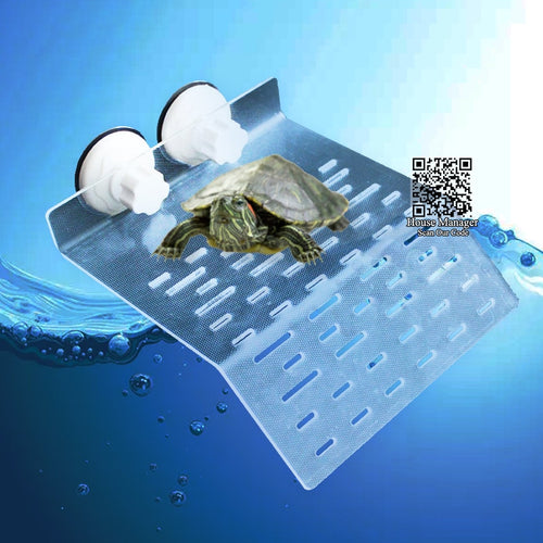 Aquarium Turtle Bed Platform Acrylic, Sun Flat Roof Terrace Island for Turtle bask in the sun Climb Rest, S M L climbing stage
