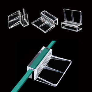 Acrylic Aquarium Bracket Mount Bed Fixed Support Holder for Turtle to climb swarm up, 6/8/10/12mm Clamp &5cm bed for turtle tank